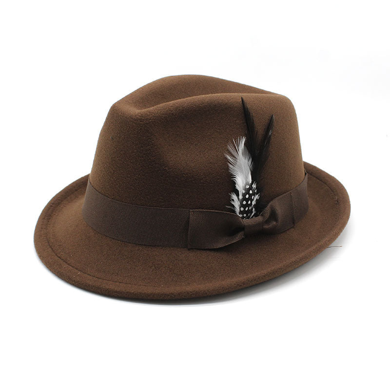 Men's Billycock Feather Fur Felt Hat - Urban Caps