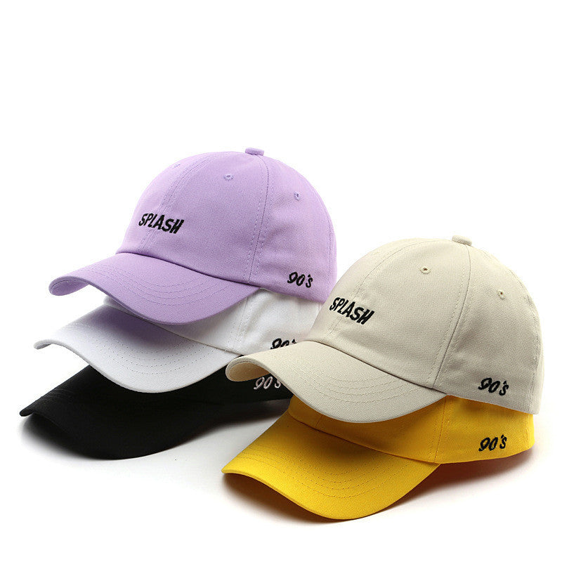 Korean Style Wild Cotton Embroidered Cap with Curved Brim