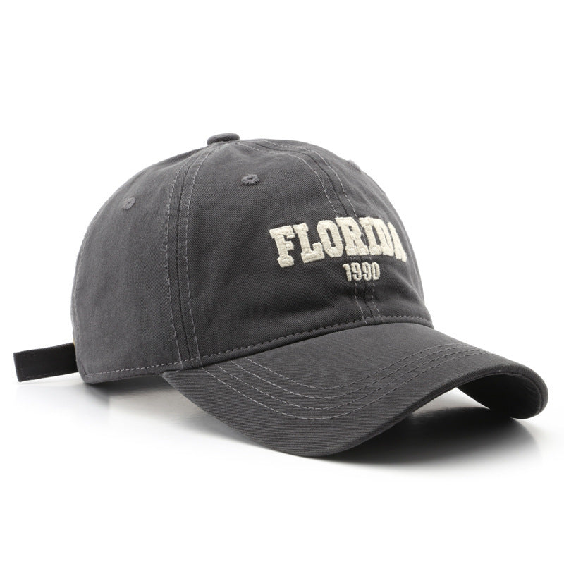Men's And Women's Fashion Retro Washed Cotton Letter Embroidered Sun Hat - Urban Caps