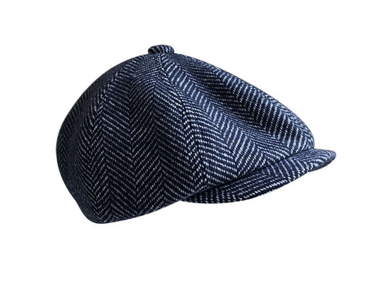 Duffle Octagonal Herringbone Wool Woolen Beret - Urban Caps