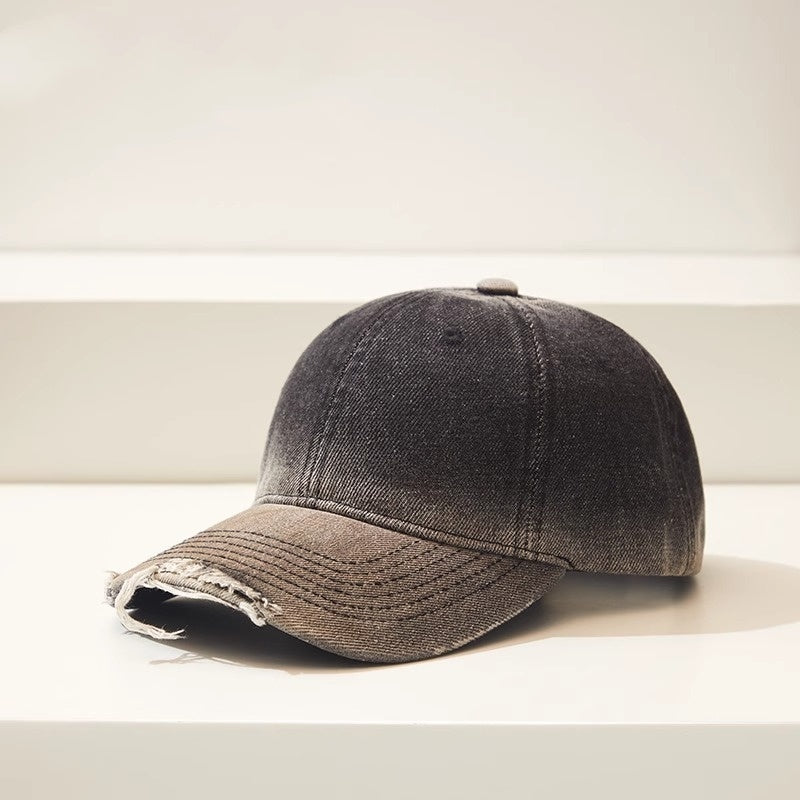 Distressed Gradient Denim Casual All-match Ripped Baseball Cap - Urban Caps