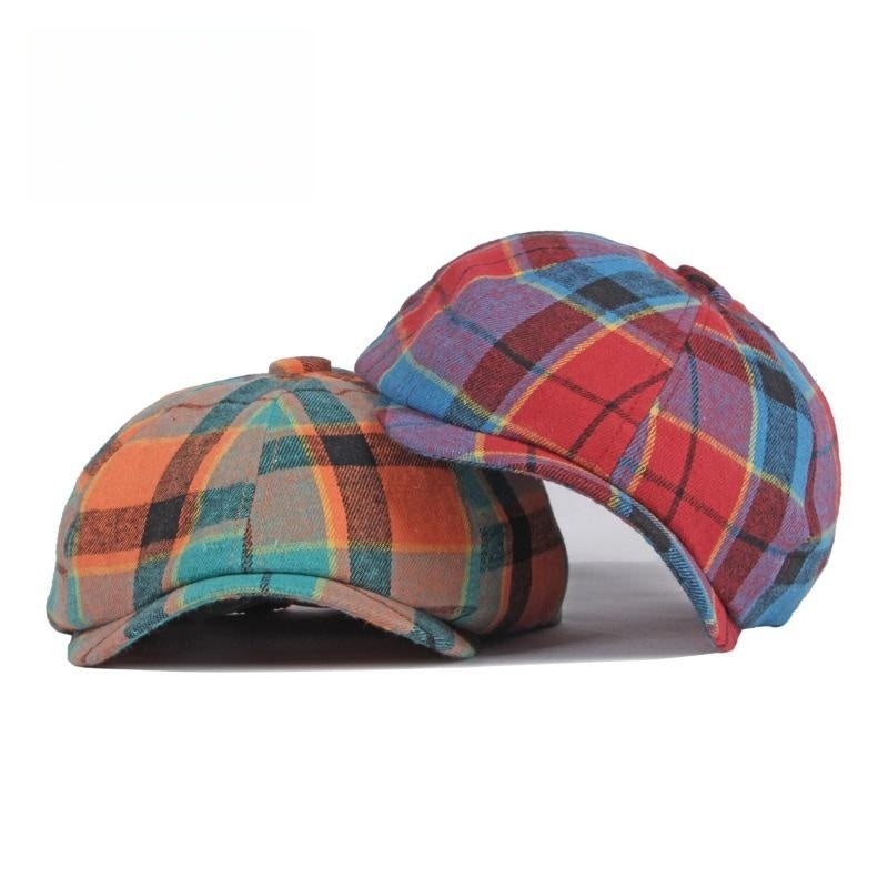 Men's Plaid Beret Octagonal Cap - Urban Caps