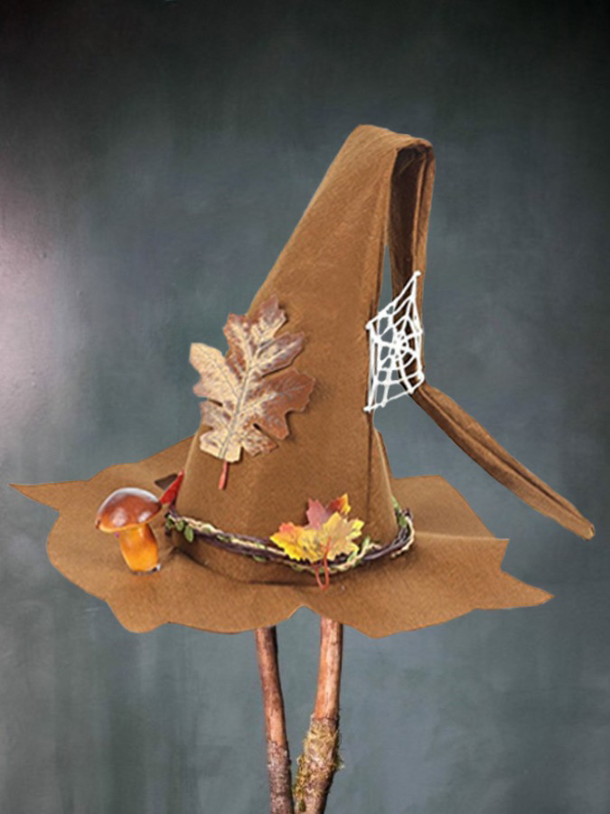 Women Modern Witch Hat Costume Pointed Wool Felt Halloween Party Hats Witch Hat