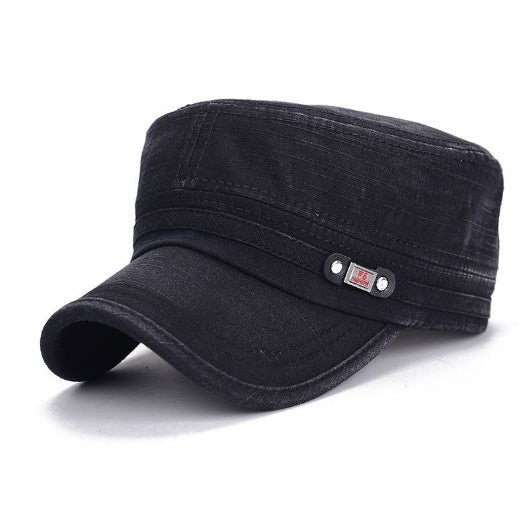 Washed Cotton Flat Top Cap – Distressed Twill Sun Hat | Adjustable Fit - Urban Caps