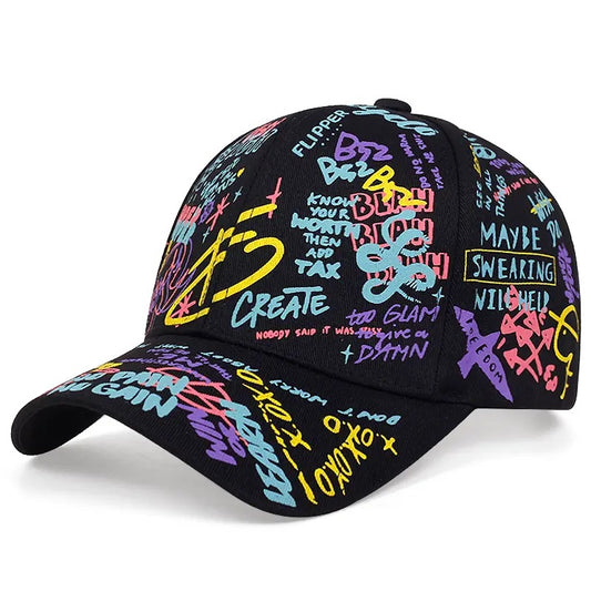 Colorful Graffiti Hip Hop Baseball Cap Casual Sun-Proof