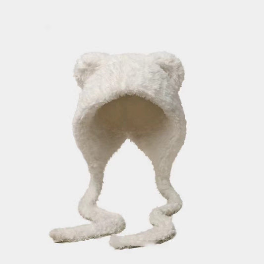 Winter Women's Korean Cartoon Earflaps Woolen Hat - Urban Caps
