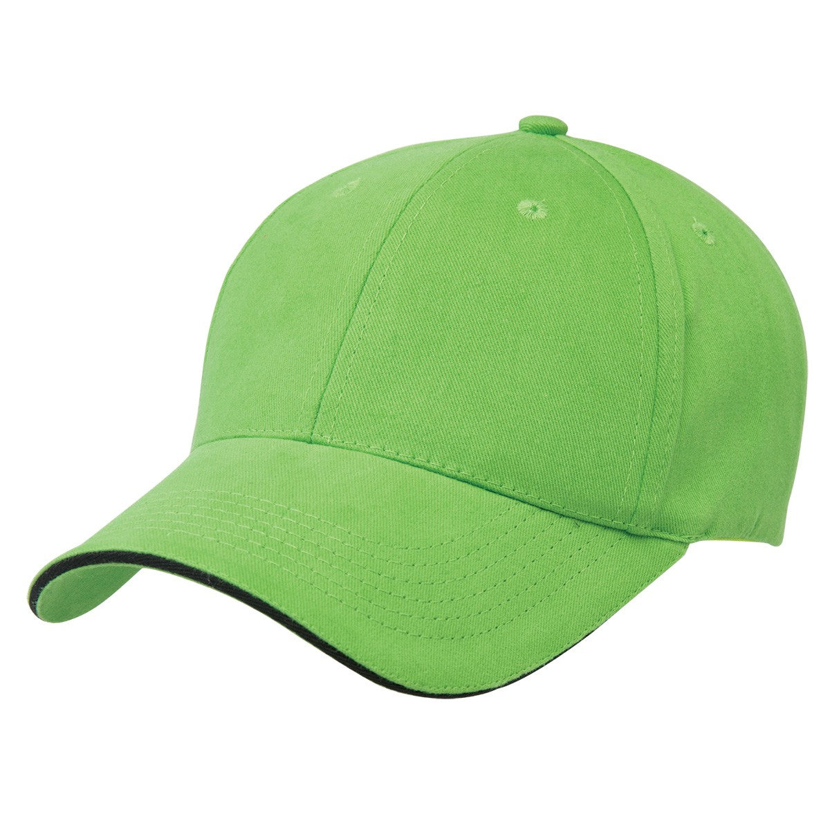 Premium Soft Sandwich Peak Cap – 100% Cotton, Velcro Fit, Contrast Trim - Urban Caps