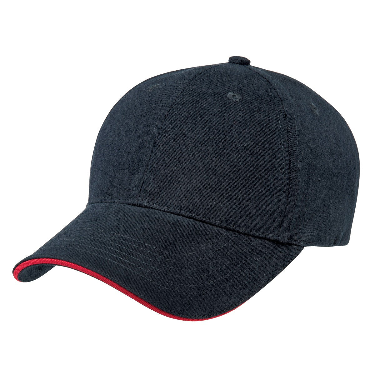 Premium Soft Sandwich Peak Cap – 100% Cotton, Velcro Fit, Contrast Trim - Urban Caps