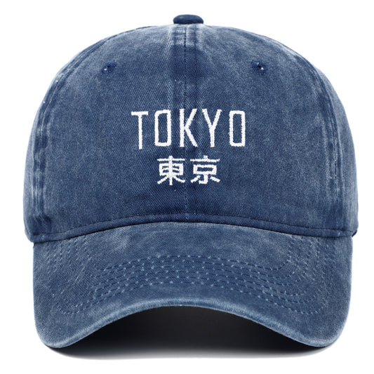 New Retro Washed Simple Tokyo Letters Hat - Urban Caps