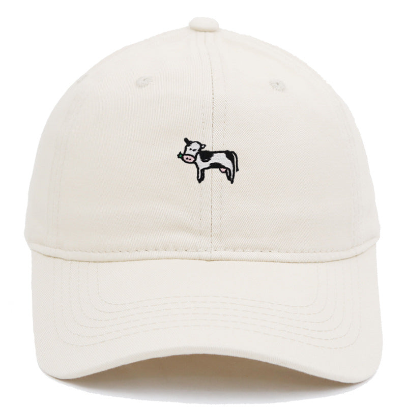 COW COW Embroidery Soft Top Baseball Cap Spring and Summer Cute