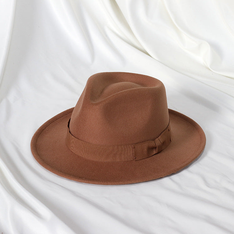 Bowknot Top Hat Love Hat Head Felt Cap Small Curling Men's Top Hat Retro Jazz Hat - Urban Caps