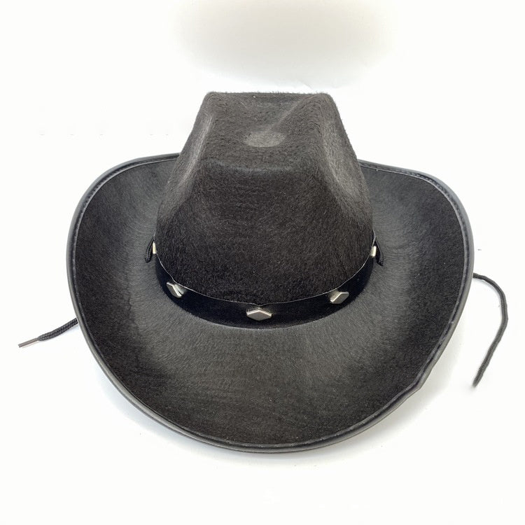 Western Five Nail Cowboy Hat One-time Forming Big Edge Children's Polyester Felt Hat - Urban Caps