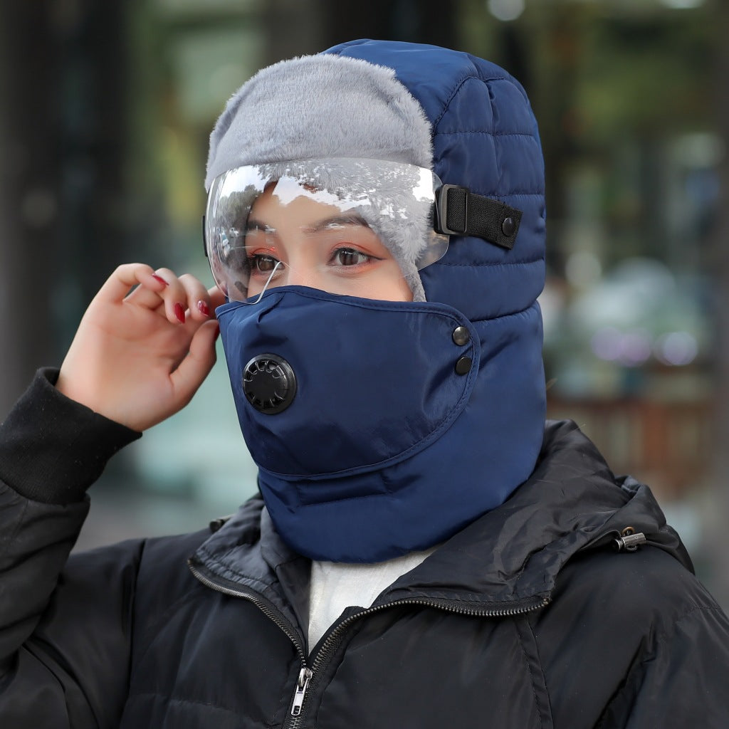 Thick and Warm Lei Feng Hat with Glasses: Cold Weather Protection - Urban Caps