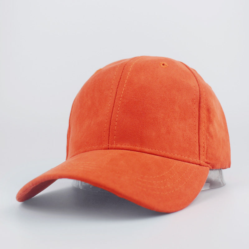 Suede Baseball Hat Solid Color Peaked Hat Black Brown Summer Sun Hat - Urban Caps
