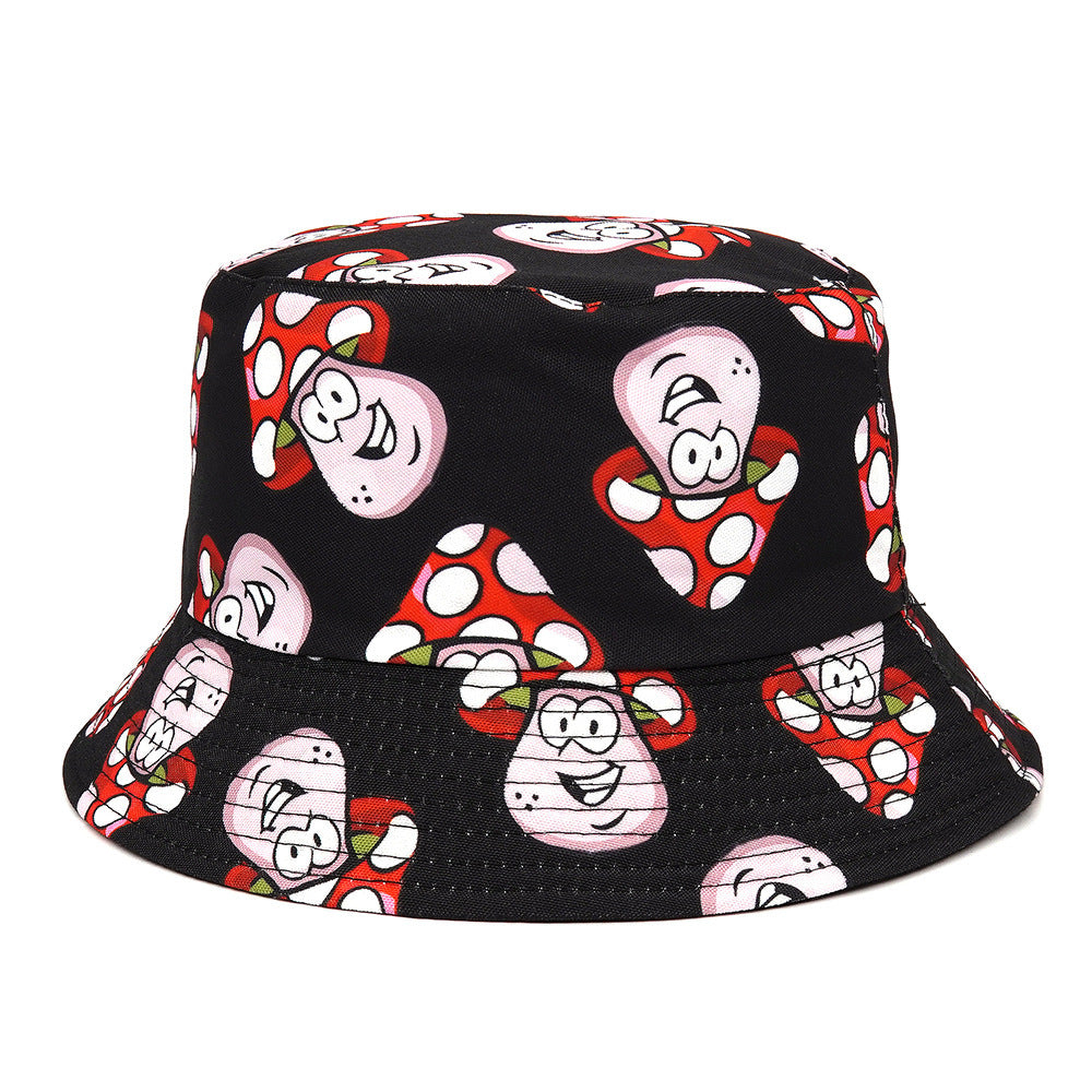 Bucket Cartoon Mushroom Double-sided Wear Bucket Hat - Urban Caps