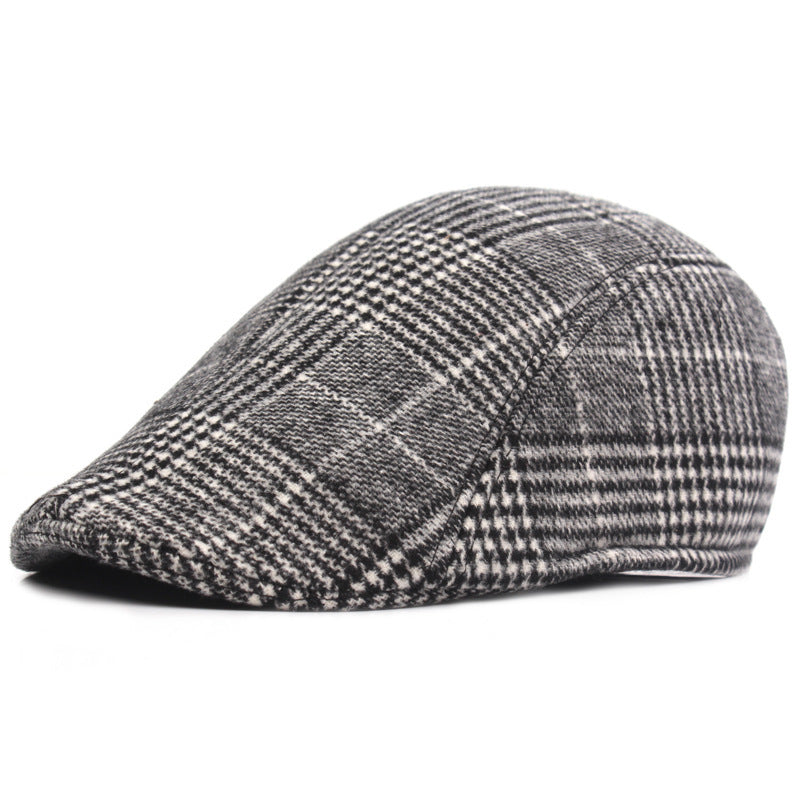Men's Cotton Plaid Duckbill Beret – Classic Short Brim Cap - Urban Caps