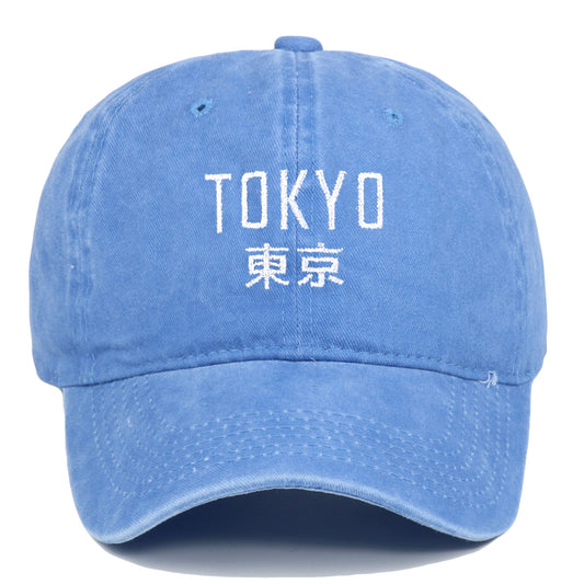 New Retro Washed Simple Tokyo Letters Hat - Urban Caps