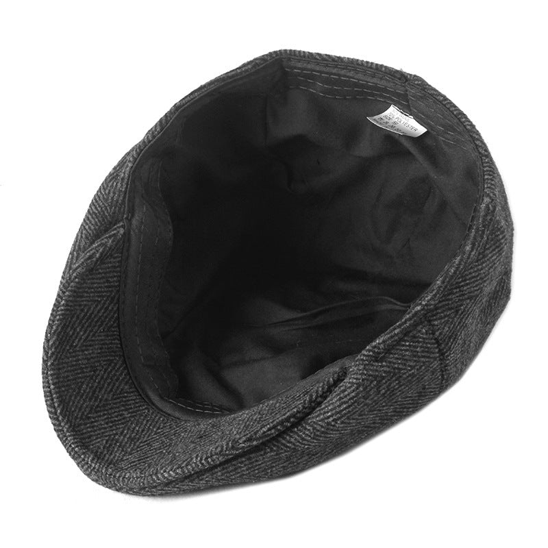 New Style Hat Male British Retro Woolen Beret Casual - Urban Caps