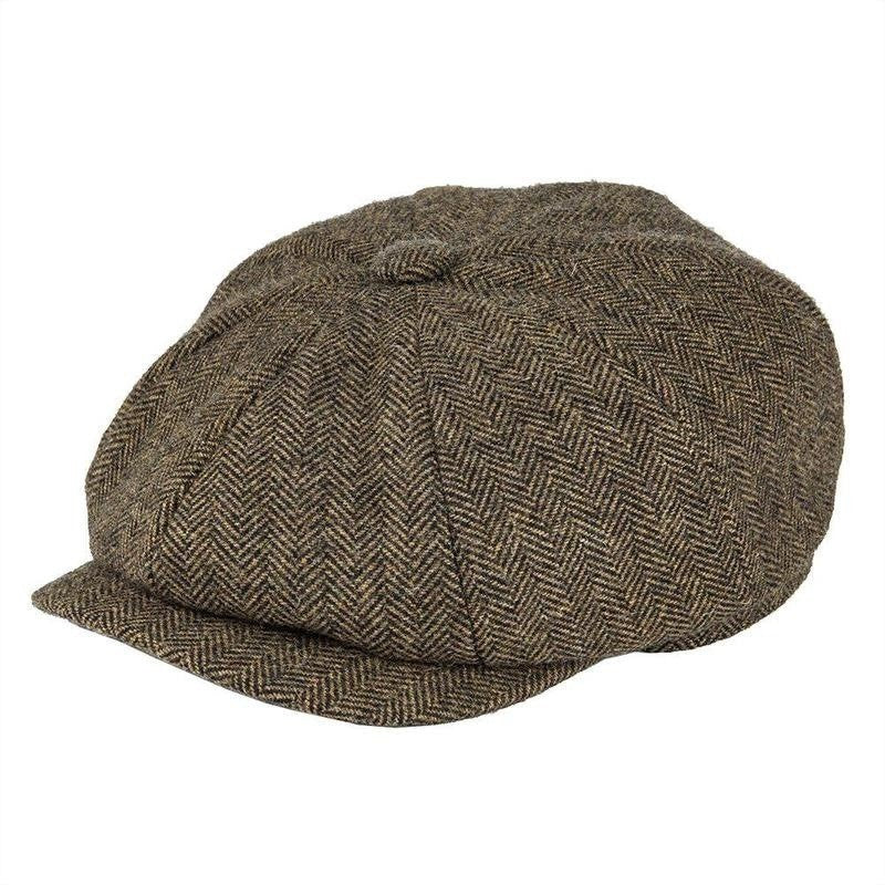 Vintage Wool Twill Newsboy Cap – Classic 8-Panel Style | Flexible Fit - Urban Caps