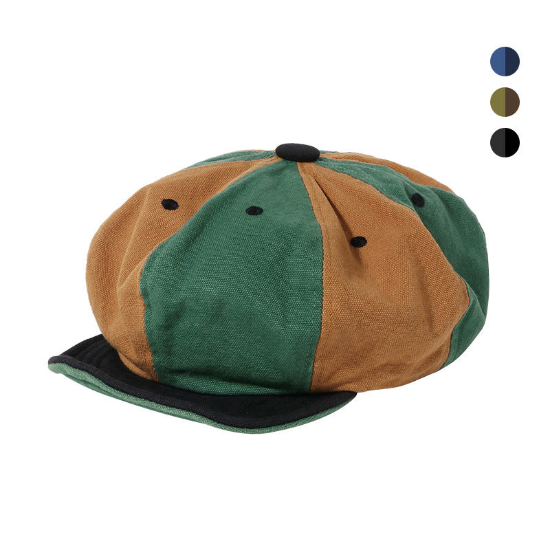 Color Matching Tension Adjustment Beret Soft Brim Hat - Urban Caps