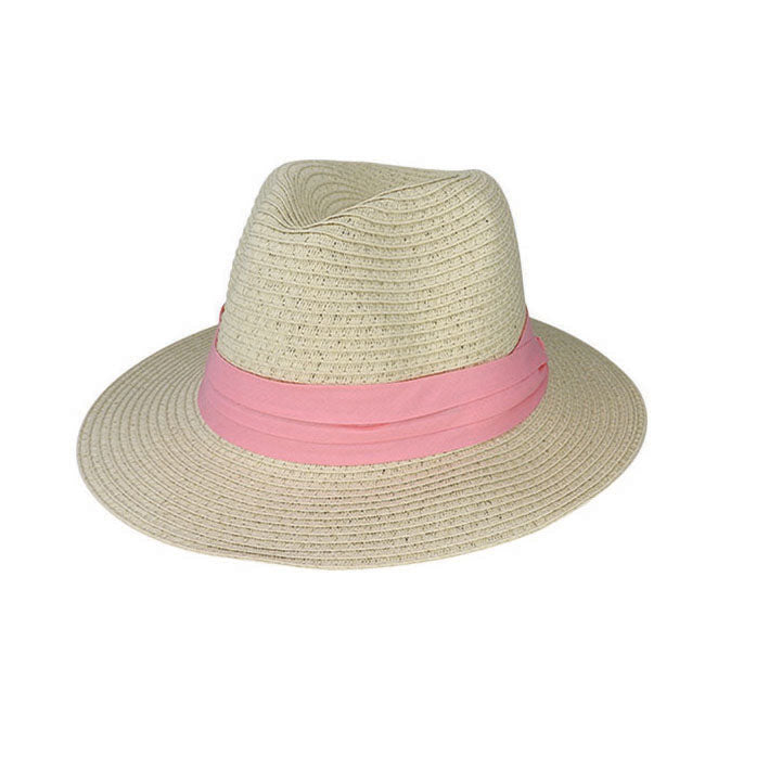 Keely Kid’s Fedora Hat – Braided Natural Fibre with UPF50+ Sun Protection