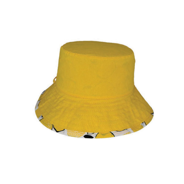 Marlo Kid’s Reversible Cotton Bucket Hat with Lemon Print and UPF50+ Sun Protection