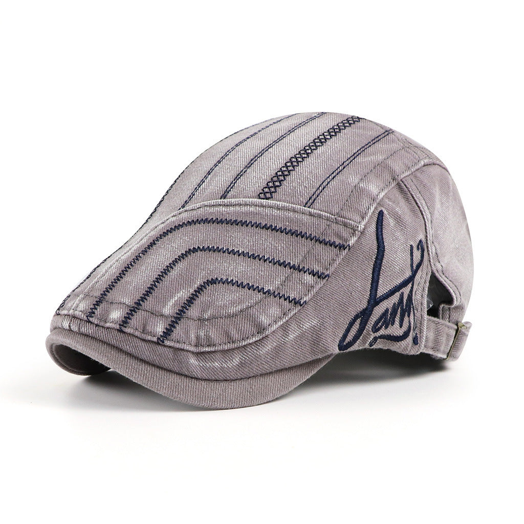 Washed Cotton Vintage Beret – Adjustable Duckbill Cap - Urban Caps