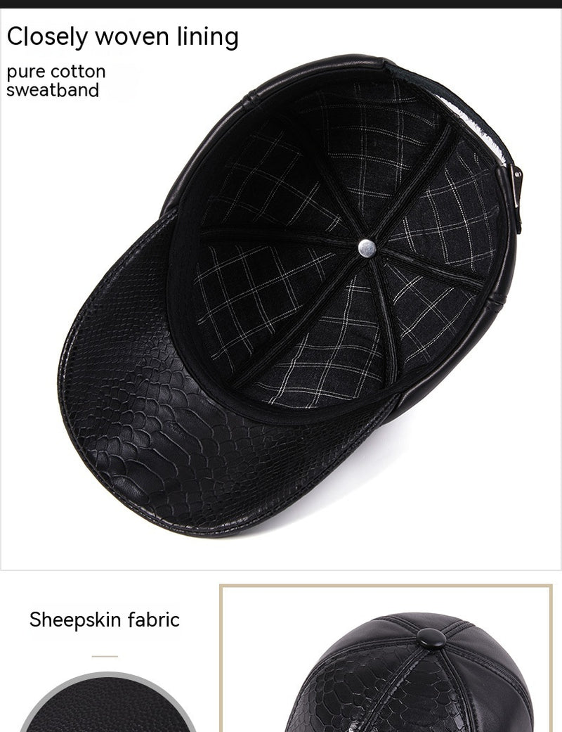 Autumn and Winter High-End Leisure Leather Hat