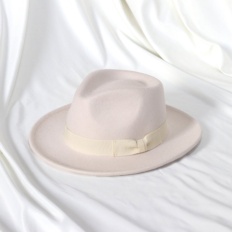 Bowknot Top Hat Love Hat Head Felt Cap Small Curling Men's Top Hat Retro Jazz Hat - Urban Caps