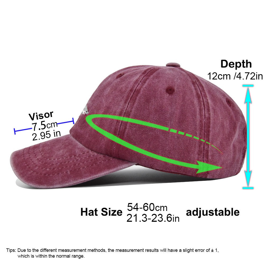 Small Fish Three-Dimensional Embroidery Washed and Distressed Peaked Hat