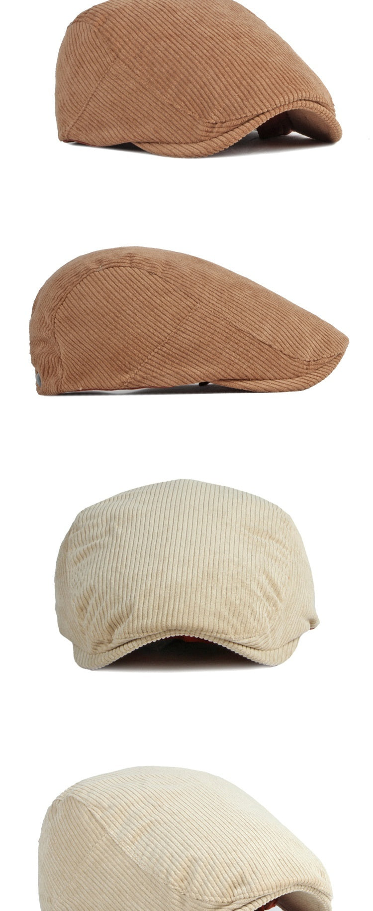 Kids Corduroy Retro Beret – Adjustable Flat Top Cap - Urban Caps