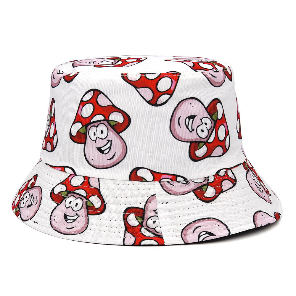 Bucket Cartoon Mushroom Double-sided Wear Bucket Hat - Urban Caps