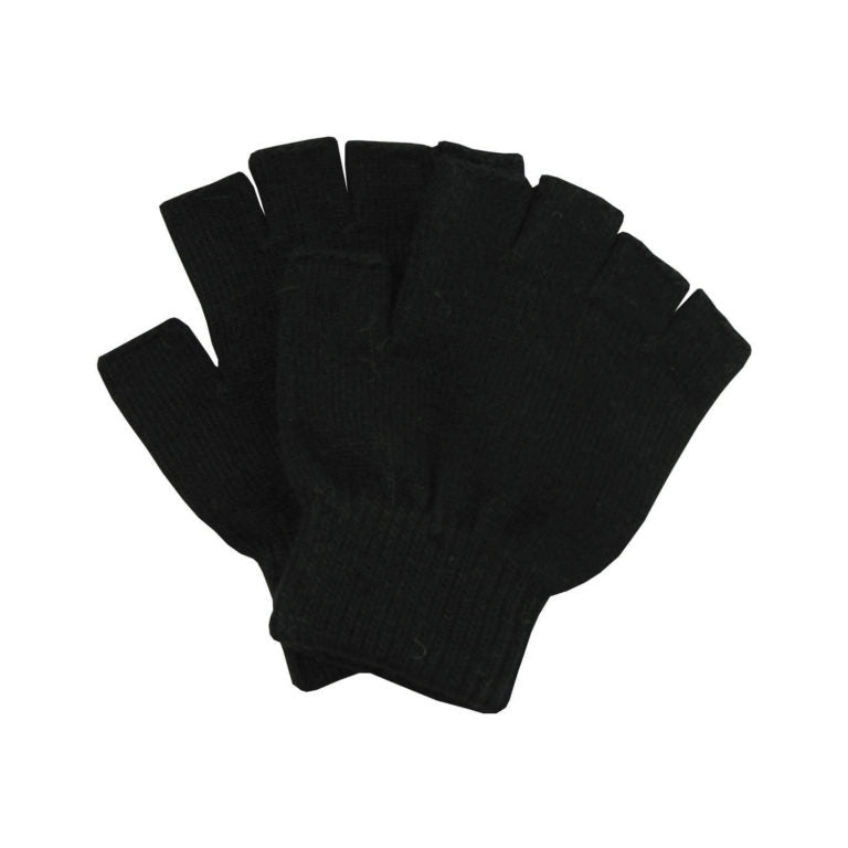 Children’s Fingerless Acrylic Knit Gloves with Ribbed Cuff – Ainsley