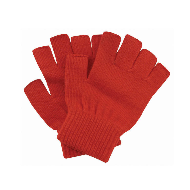 Children’s Fingerless Acrylic Knit Gloves with Ribbed Cuff – Ainsley