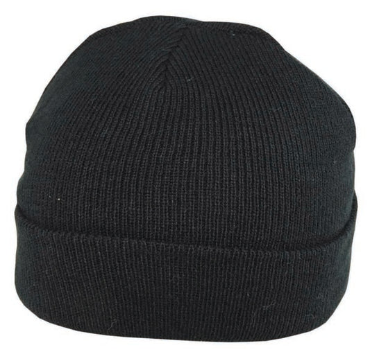 Double Knit Acrylic Beanie with Cuff – Stretch Fit Winter Hat