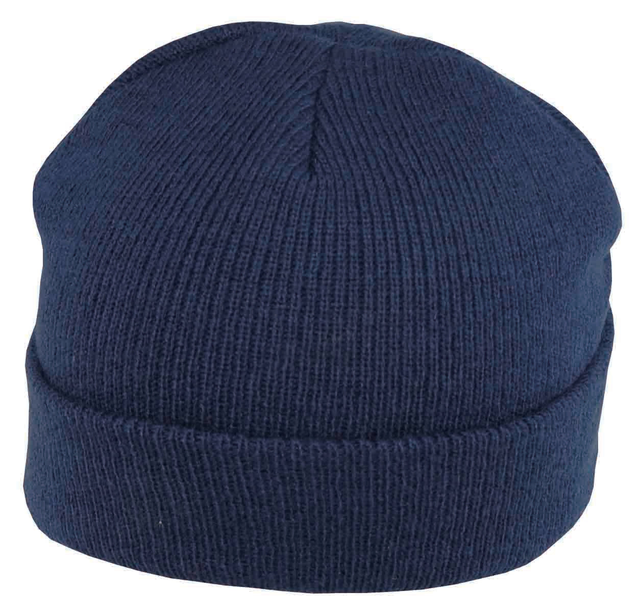 Double Knit Acrylic Beanie with Cuff – Stretch Fit Winter Hat