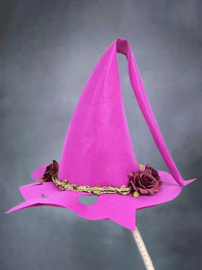 Women Modern Witch Hat Costume Pointed Wool Felt Halloween Party Hats Witch Hat