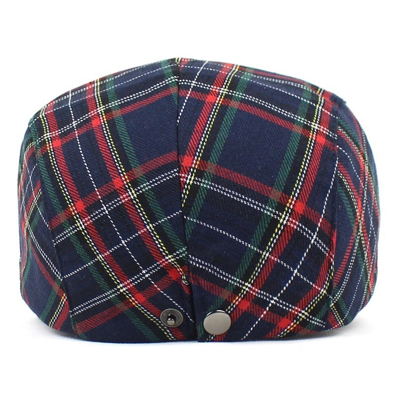 Women’s Art-Inspired Plaid Painter Hat – Contrast Patchwork Design - Urban Caps