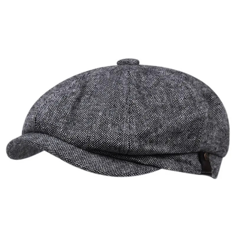 Retro Octagonal Beret Hat – British Dome-Style Peaky Blinders Cap | Free Size - Urban Caps