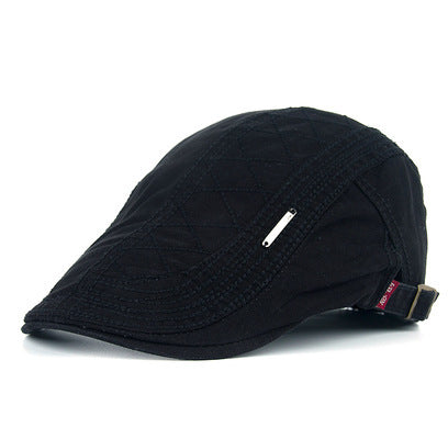 Cotton Embroidered Peaked Beret – Casual Denim Style - Urban Caps