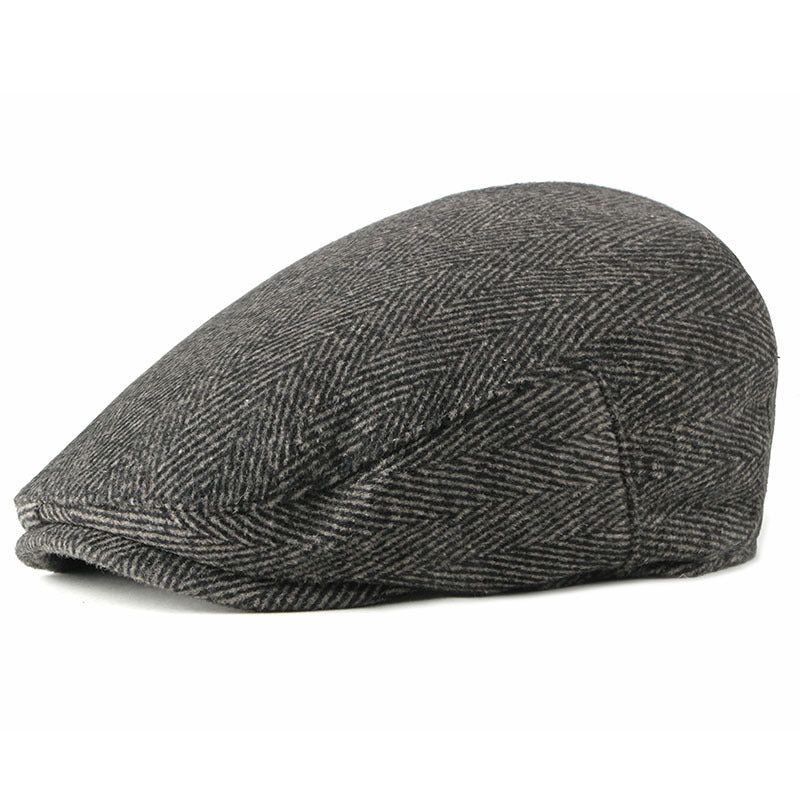 New Style Hat Male British Retro Woolen Beret Casual - Urban Caps