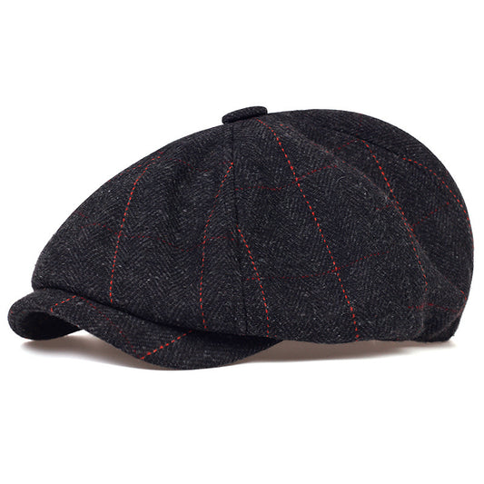 Wool Blend Plus Size Newsboy Cap – Vintage Octagonal Hat for Men | Autumn & Winter Flat Cap