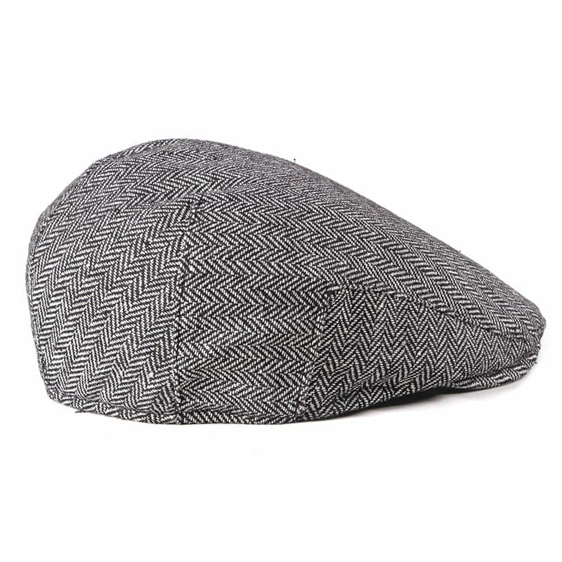 Asis Herringbone Cotton Flat Cap - Timeless Texture For Casual Looks And Modern Style