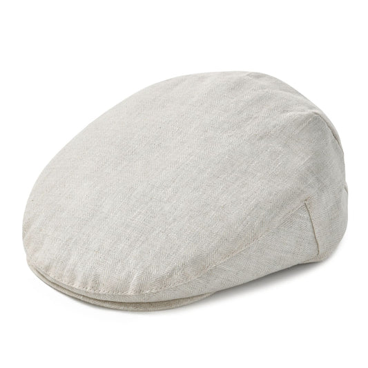 Barklay Plain Linen Flat Cap - Lightweight Minimalist Headwear For Smart Casual Outfits