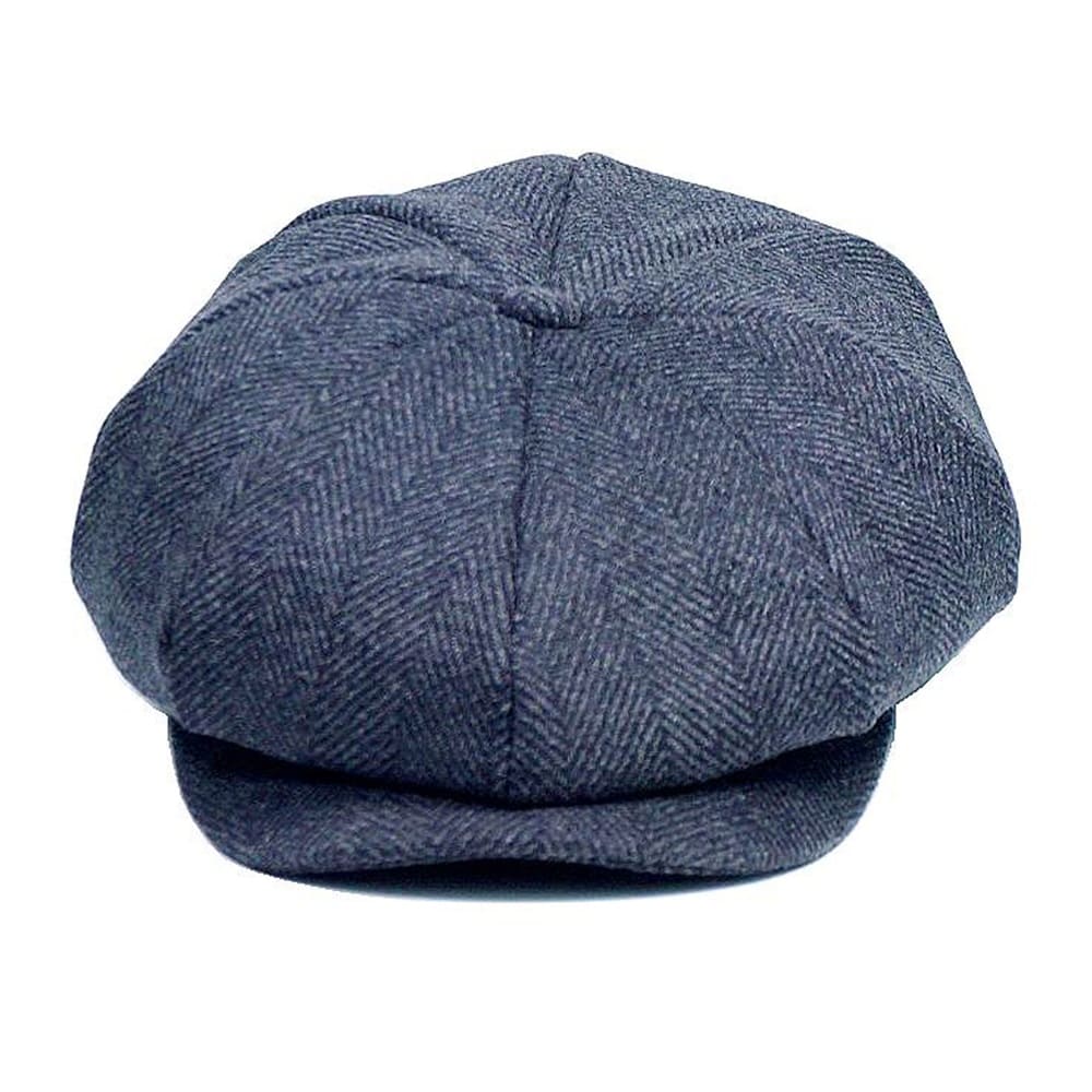 Baslow Wool Newsboy Cap - Classic Wool Blend Style With Plaid And Herringbone Textures