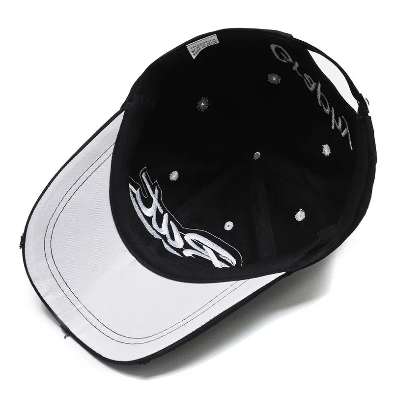 Bat Gaphy Cotton Baseball Cap - Classic Embroidered Cotton Cap For Casual Style Today