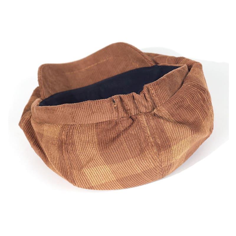 Beynac Plaid Corduroy Newsboy Cap - Classic Plaid Cotton Corduroy Cap For Timeless Style