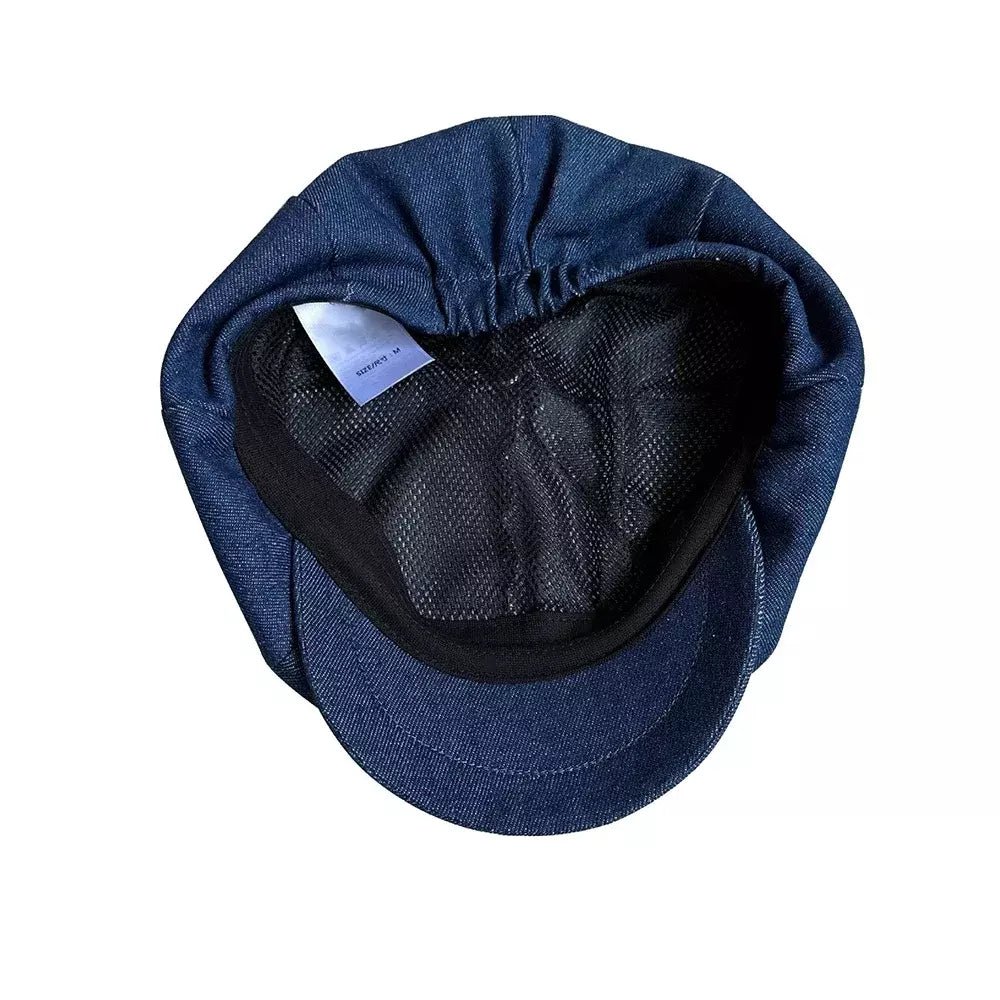 Bourget Vintage Blue Newsboy Cap - Timeless Blue Cap For Versatile Casual Daily Style