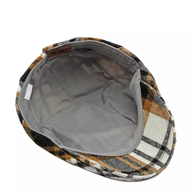 Camus Tartan Flat Cap - Classic Tartan Flat Cap For Smart Casual Outfits And Style