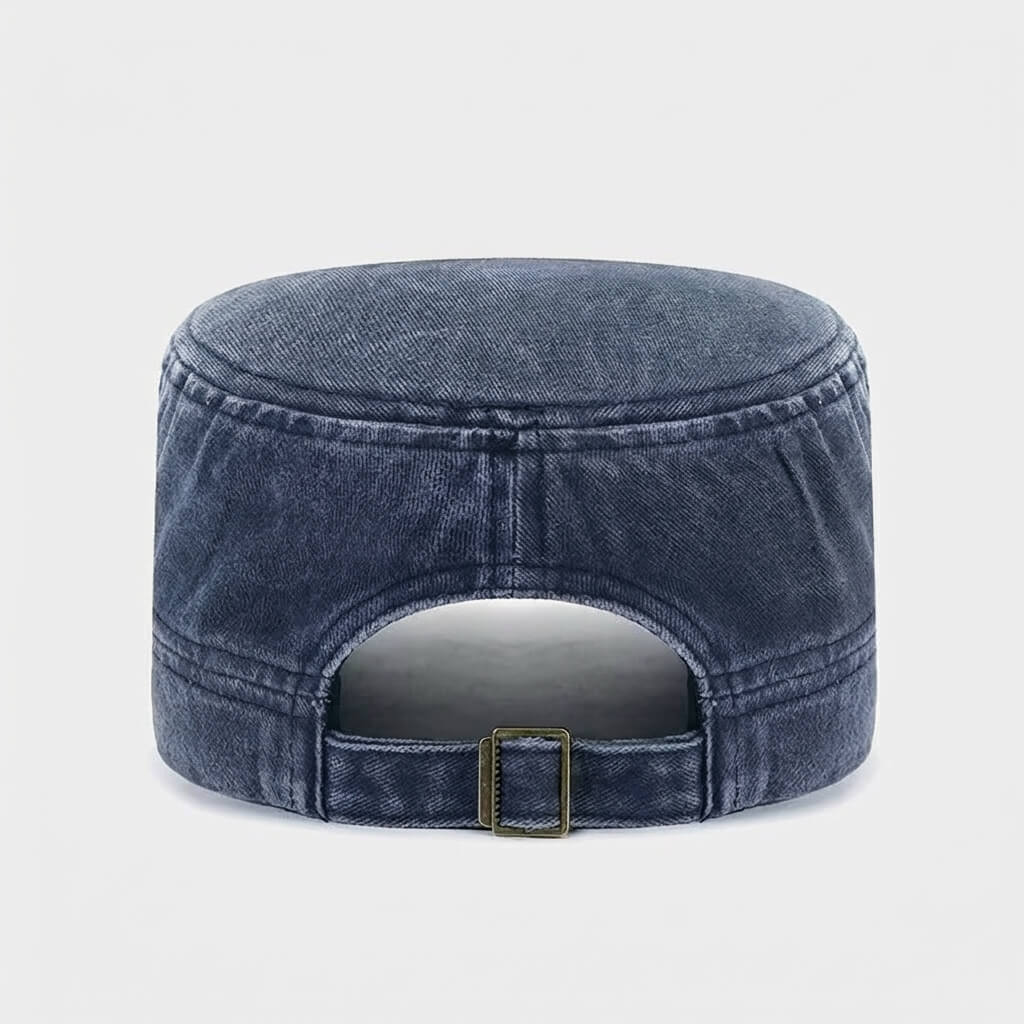 Washed Military Cap With Structured Silhouette Design - Urban Caps